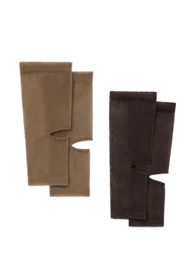 Lemaire Cut-out Tulle Socks In Brown