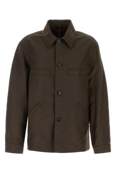Lemaire Brown Twisted Sleeve Workwear Jacket