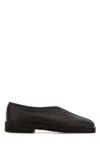 Lemaire Piped Leather Loafers In Brown