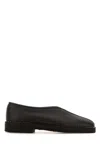 Lemaire Brown Solid Flat Piped Ballet Flats In Black
