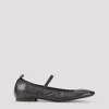 Lemaire Dark Brown Leather Ballet Flats In Dark Brown