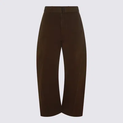 Lemaire Dark Brown Leather Pants