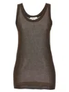 Lemaire Seamless Ribbed Tank Top In Dark Brown