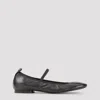 Lemaire Dark Brown Leather Ballet Flats In Brown