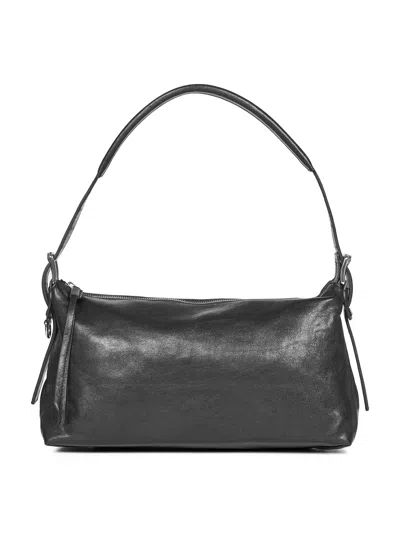 Lemaire Dark Chocolate Belted Baguette Shoulder Bag In Brown