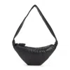 Lemaire Dark Chocolate Leather Medium Croissant Bag In Black