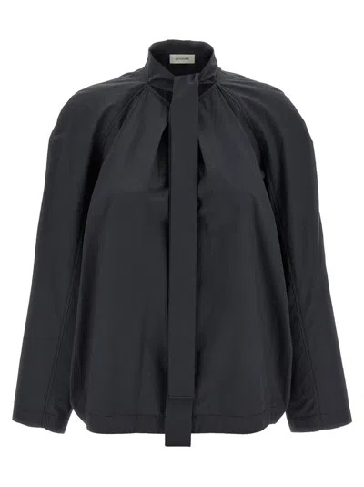 Lemaire Dark Grey Ascot Blouse In Gray