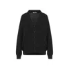 Lemaire Dark Grey Wool Relaxed Twisted Cardigan In Gray