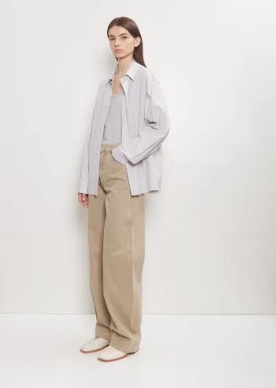 Lemaire Denim High Waisted Curved Pants In Natural Beige