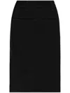 Lemaire Black Straight Denim Midi Skirt In Black