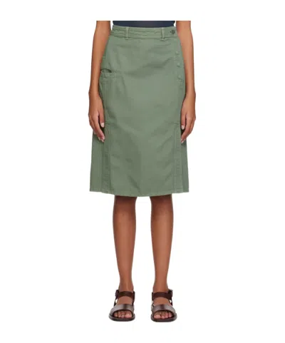 Lemaire Denim Miniskirt In Green