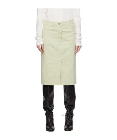 Lemaire Denim Miniskirt In White