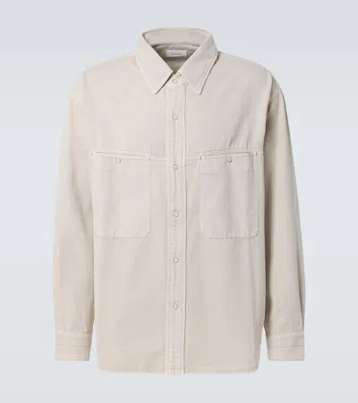 Lemaire Denim Overshirt In Neutrals