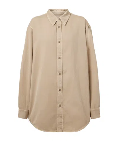 Lemaire Denim Shirt In Brown