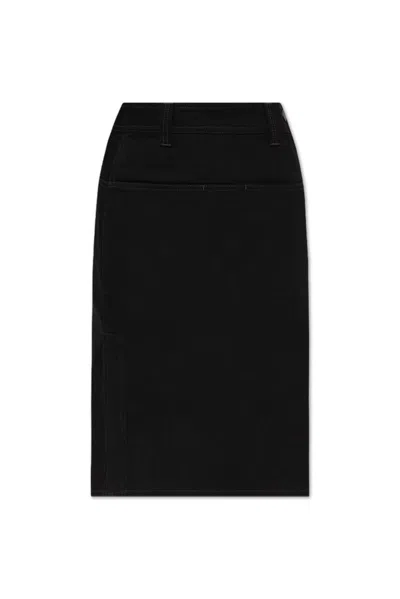 Lemaire Black Straight Denim Midi Skirt