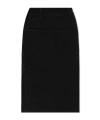 Lemaire Black Straight Denim Midi Skirt In Black