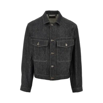 Lemaire Denim Trucker Jacket In Black