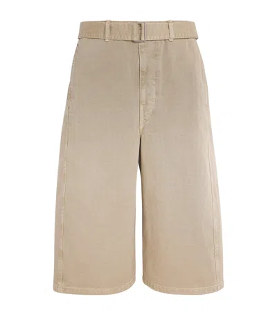 Lemaire Bermuda In Denim Beige  Uomo