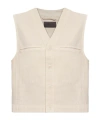 Lemaire Button-fastening Sleeveless Vest In Gray