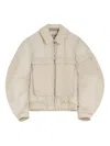 Lemaire Detachable-collar Zip-up Puffer Jacket In Neutral
