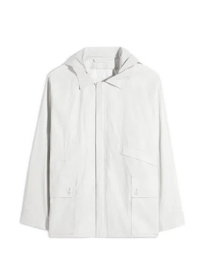 Lemaire Detachable Hood Pocket Rain Jacket In Gray