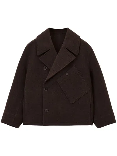 Lemaire Dispatch Felted Mini Peacot In Brown