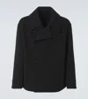 Lemaire Dispatch Wool Peacoat In Black