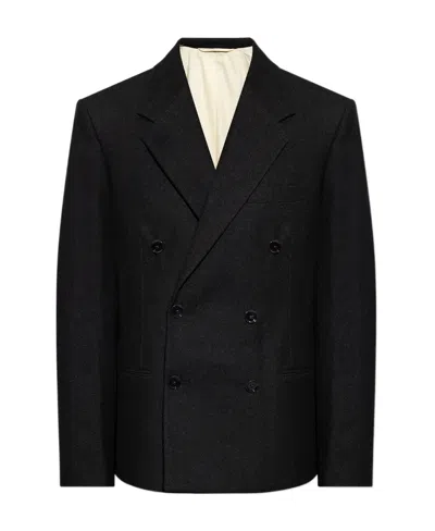 Lemaire Double Breasted Blazer In Black