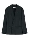 Lemaire Double-breasted Tailored Blazer In Black