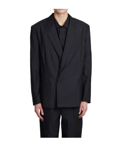 Lemaire Double-breasted Blazer In Black