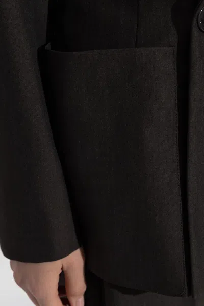 Lemaire Double-breasted Blazer In Brown