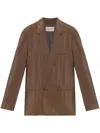 Lemaire Double-breasted Blazer In Brown
