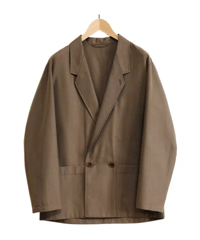 Lemaire Double-breasted Blazer In Brown