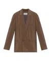 Lemaire Double-breasted Blazer In Brown