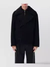 Lemaire Double Breasted Boxy Peacoat Side Pockets In Black