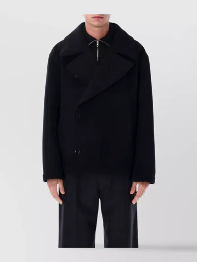 LEMAIRE DOUBLE BREASTED BOXY PEACOAT SIDE POCKETS