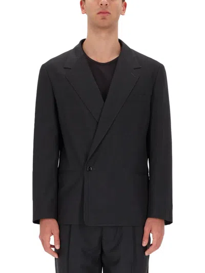 Lemaire Double-breasted Jacket In Black