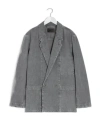 Lemaire Double-breasted Patch-pocket Blazer In Gray