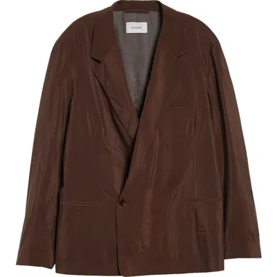 Lemaire Double Breasted Soft Sport Coat In Brown