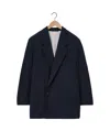 Lemaire Short Double Breasted Coat In Black