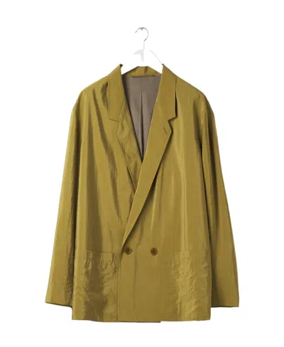 Lemaire Double-breasted Suit Jacket In Brown