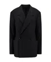 Lemaire Double-breasted Tailored Blazer In Black