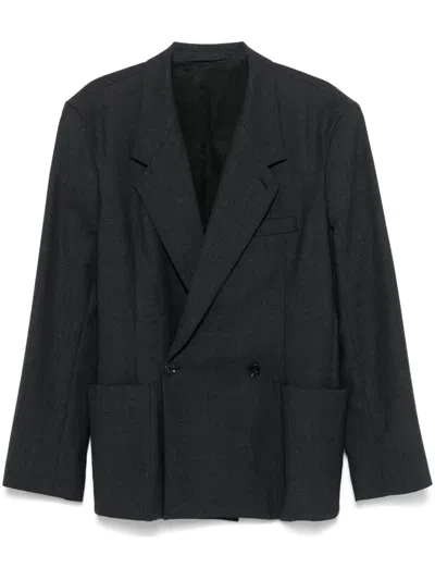 Lemaire Double-breasted Tailored Blazer In Blue