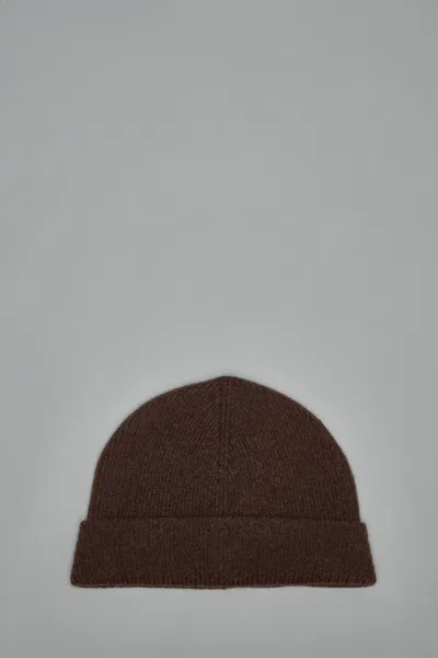 Lemaire Double-faced Wool Beanie In Brown