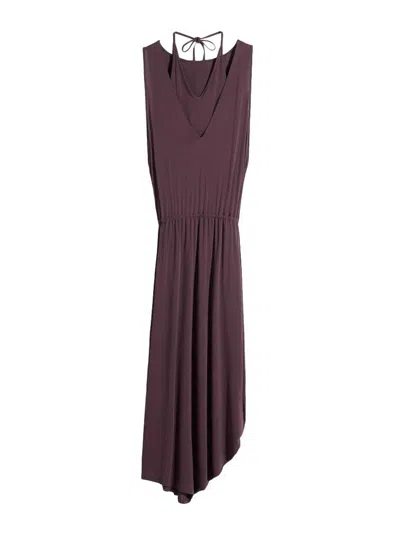 Lemaire Double Layer Drape Dress In Brown