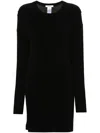 Lemaire Double Layered Knitted Mini Dress In Black