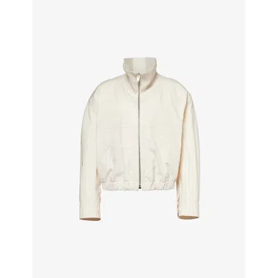 Lemaire Women's Double-layer Cotton Bomber Jacket In Pale Ecru