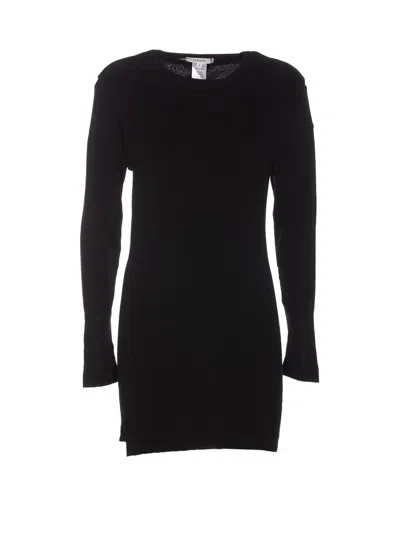 Lemaire Double Layered Knitted Mini Dress In Black