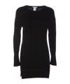 Lemaire Double Layered Knitted Mini Dress In Black