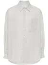 Lemaire Double-pocket Lyocell Shirt In Grey